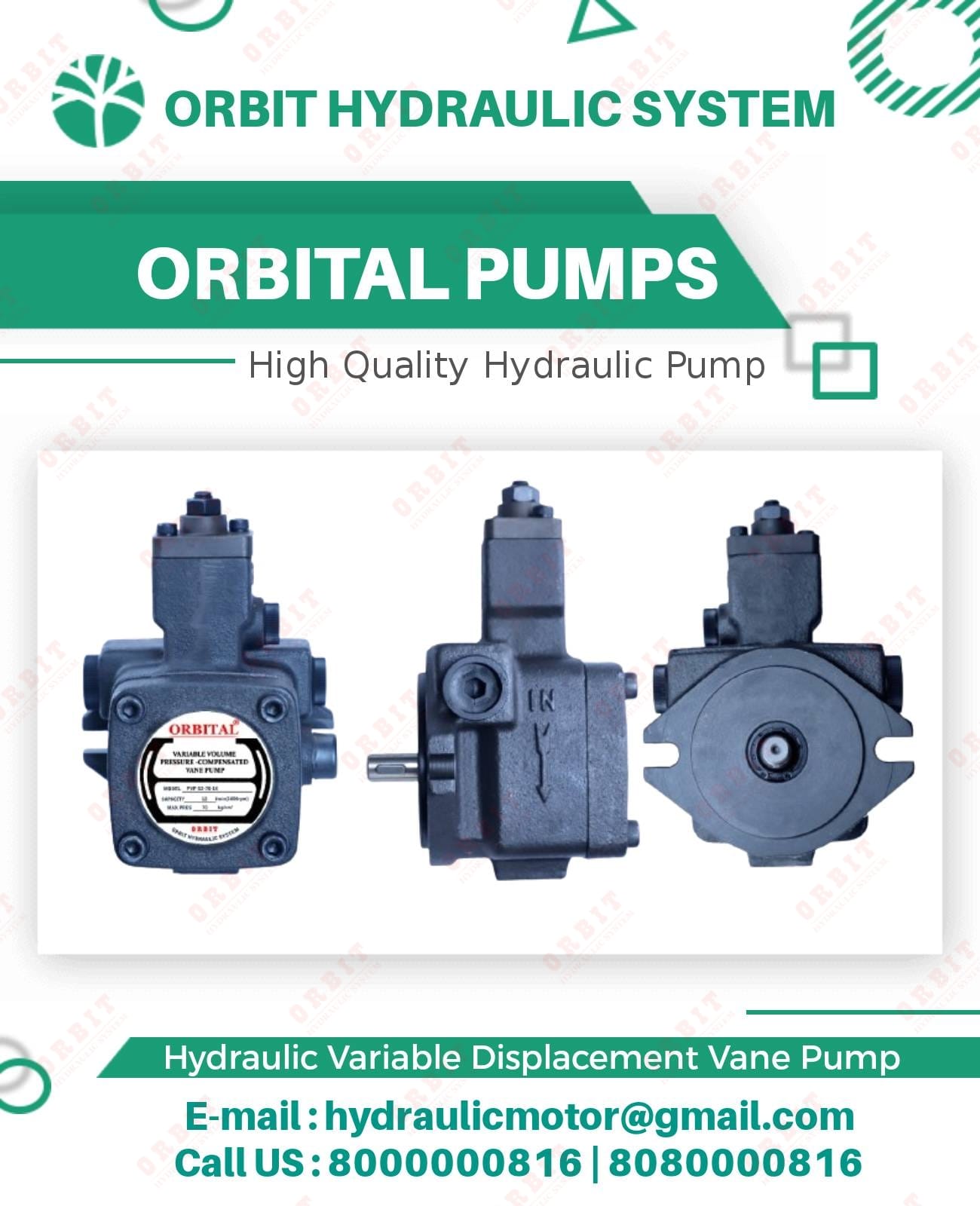 PVF PVDF VP5F Anson Make Hydraulic Pump Manufacturers in India PVF-20-70-10 Anson Hydraulic Variable Vane Pump